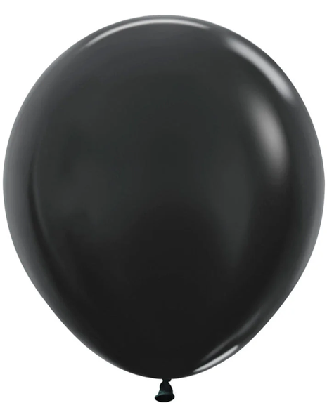 18in Sempertex Metallic Black 25ct - Joker Party Supply