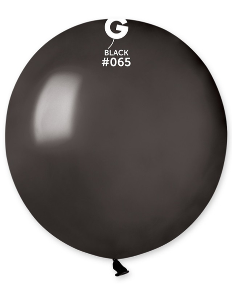 19in Gemar Metallic Black Balloons 25ct #065 - Joker Party Supply