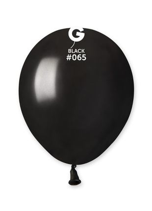 5in Gemar Metallic Black Balloons 100ct #065 - Joker Party Supply