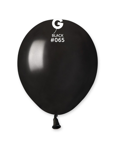 5in Gemar Metallic Black Balloons 100ct #065 - Joker Party Supply