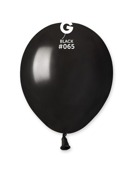 5in Gemar Metallic Black Balloons 100ct #065 - Joker Party Supply