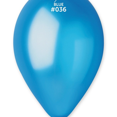 12in Gemar Metallic Blue Balloons 50ct #036 - Joker Party Supply