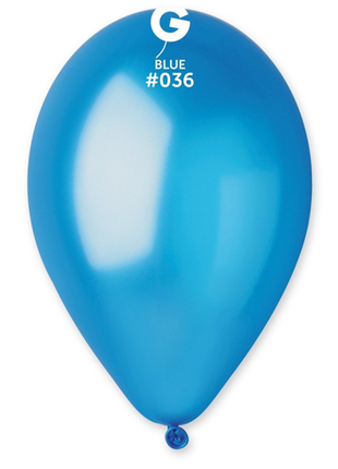 12in Gemar Metallic Blue Balloons 50ct #036 - Joker Party Supply