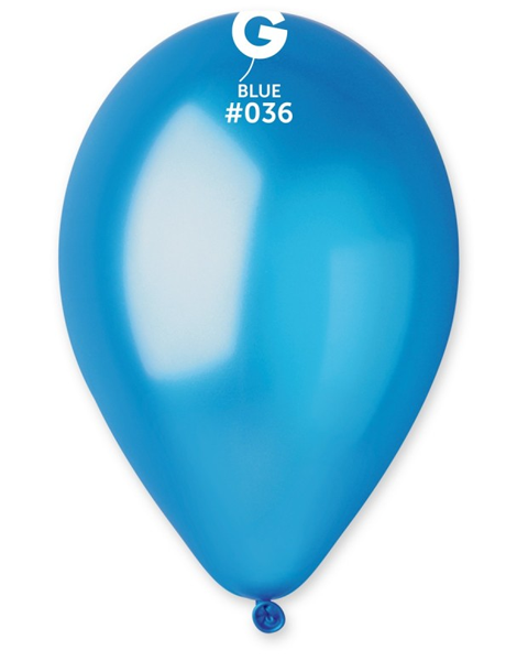 12in Gemar Metallic Blue Balloons 50ct #036 - Joker Party Supply