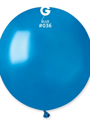 19in Gemar Metallic Blue Balloons 25ct #036 - Joker Party Supply
