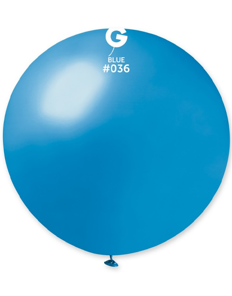 31in Gemar Metallic Blue Balloon 1ct #036 - Joker Party Supply