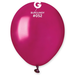 5in Gemar Metallic Burgundy Balloons 100ct #052 - Joker Party Supply