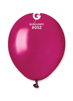 5in Gemar Metallic Burgundy Balloons 100ct #052 - Joker Party Supply
