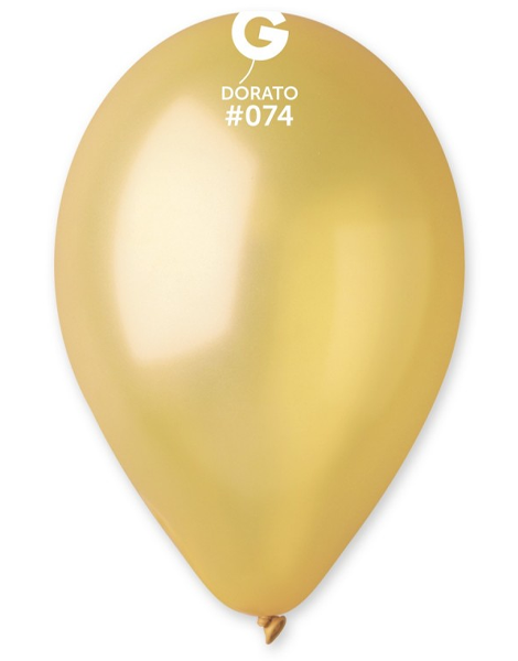 12in Gemar Metallic Dorato Balloons 50ct #074 - Joker Party Supply