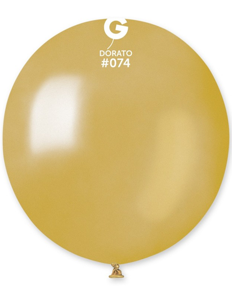19in Gemar Metallic Dorato Balloons 25ct #074 - Joker Party Supply