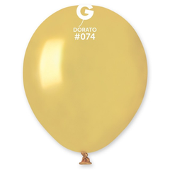 5in Gemar Metallic Dorato Balloons 100ct #074 - Joker Party Supply