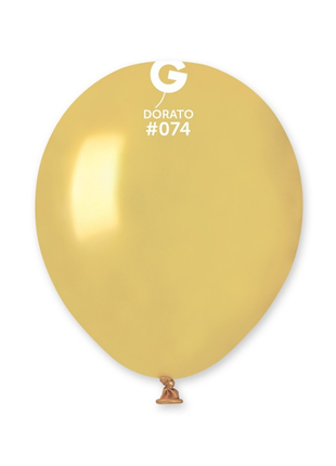 5in Gemar Metallic Dorato Balloons 100ct #074 - Joker Party Supply