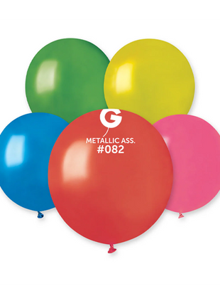 19in Gemar Metallic Assorted Balloons 25ct #082 - Joker Party Supply