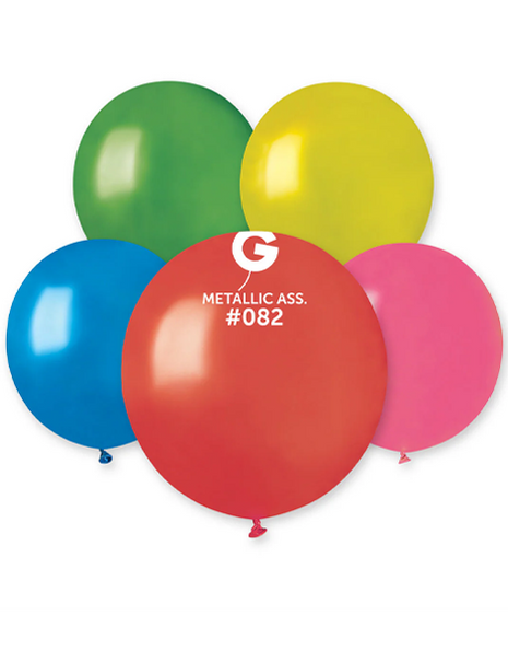 19in Gemar Metallic Assorted Balloons 25ct #082 - Joker Party Supply