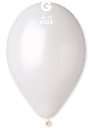 12in Gemar Metallic White Balloons 50ct #029 - Joker Party Supply