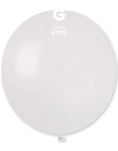19in Gemar Metallic White Balloons 25ct #029 - Joker Party Supply
