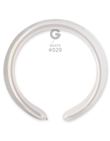 260 Gemar Metallic White Balloons 50ct #029 - Joker Party Supply