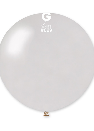 31in Gemar Metallic White Balloon 1ct #029 - Joker Party Supply