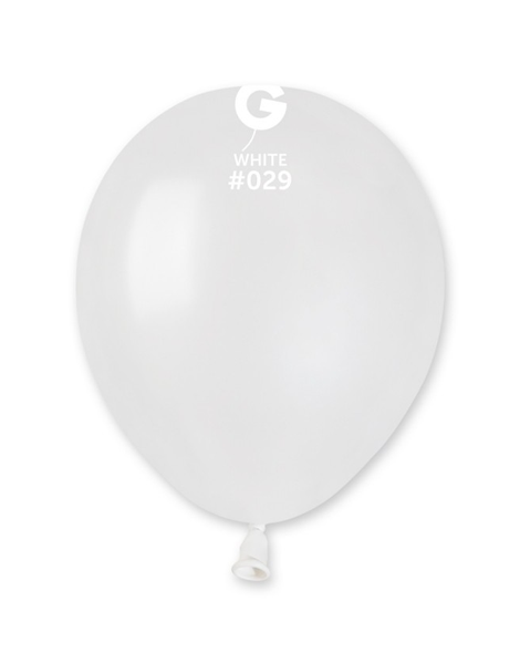 5in Gemar Metallic White Balloons 100ct # 029 - Joker Party Supply