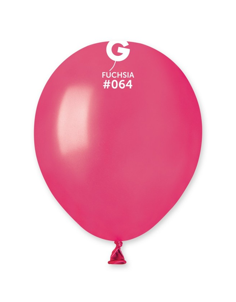 5in Gemar Metallic Fuchsia Balloons 100ct #064 - Joker Party Supply