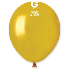 5in Gemar Metallic Gold Balloons 100ct #039 - Joker Party Supply