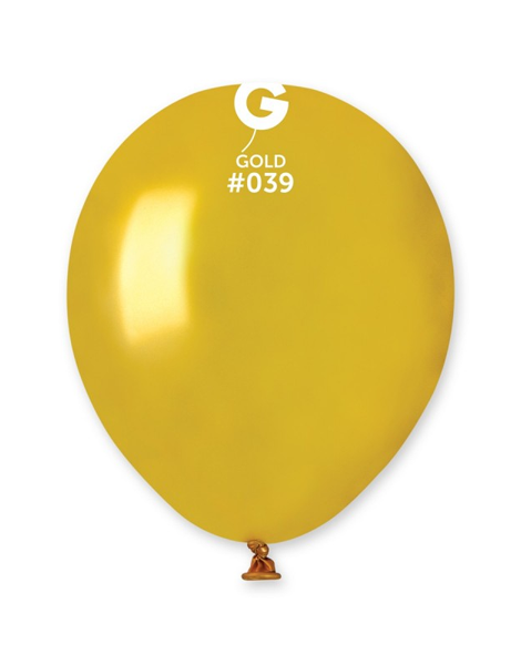 5in Gemar Metallic Gold Balloons 100ct #039 - Joker Party Supply
