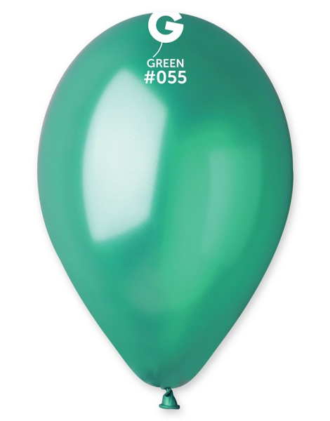 12in Gemar Metallic Green Balloons 50ct #055 - Joker Party Supply