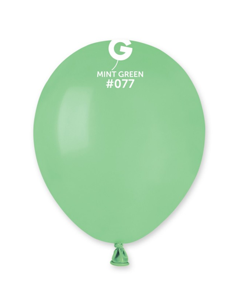 5in Gemar Standard Mint Green Balloons 100 # 077 - Joker Party Supply