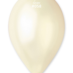 12in Gemar Metallic Ivory Balloons 50ct #058 - Joker Party Supply