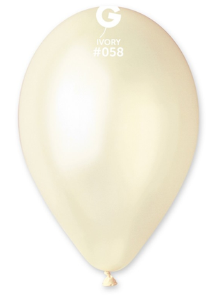 12in Gemar Metallic Ivory Balloons 50ct #058 - Joker Party Supply