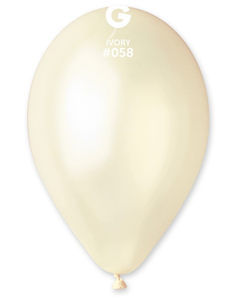 12in Gemar Metallic Ivory Balloons 50ct #058 - Joker Party Supply