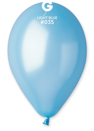12in Gemar Metallic Light Blue Balloons 50ct #035 - Joker Party Supply