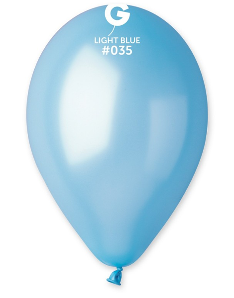 12in Gemar Metallic Light Blue Balloons 50ct #035 - Joker Party Supply