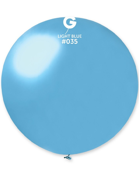 31in Gemar Metallic Light Blue Balloon 1ct #035 - Joker Party Supply