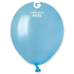 5in Gemar Metallic Light Blue Balloons 100ct #035 - Joker Party Supply
