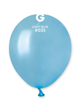 5in Gemar Metallic Light Blue Balloons 100ct #035 - Joker Party Supply