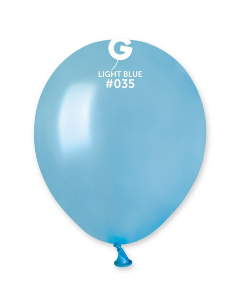 5in Gemar Metallic Light Blue Balloons 100ct #035 - Joker Party Supply