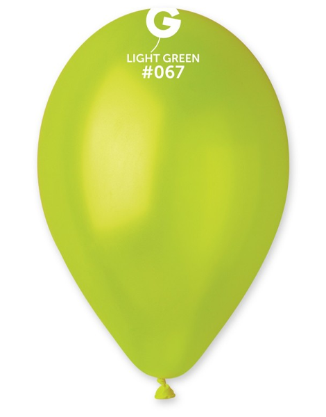 12in Gemar Metallic Light Green Balloons 50ct #067 - Joker Party Supply
