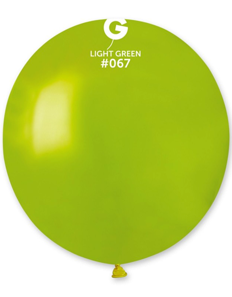 19in Gemar Metallic Light Green Balloons 25ct #067 - Joker Party Supply