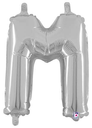 14in Betallic Air-Filled Silver Letter M Balloon - Joker Party Supply