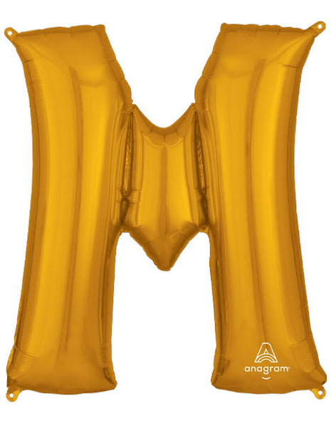 34in Anagram Gold Letter M Balloon - Joker Party Supply