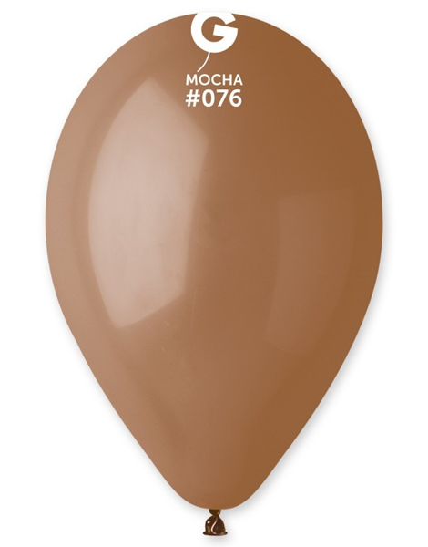 12in Gemar Standard Mocha Balloons 50ct #076 - Joker Party Supply