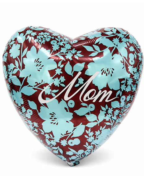 18in Anagram Mother's Day Teal Flowers Balloon