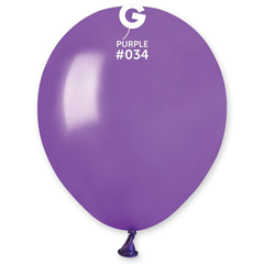 5in Gemar Metallic Purple Balloons 100ct # 034 - Joker Party Supply