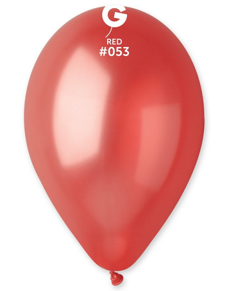 12in Gemar Metallic Red Balloons 50ct - Joker Party Supply
