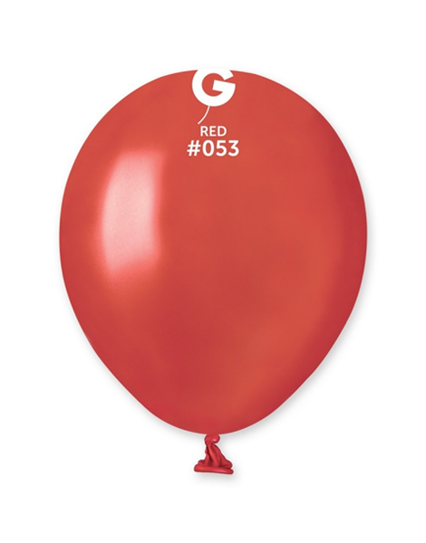 5in Gemar Metallic Red Balloons 100ct #053 - Joker Party Supply