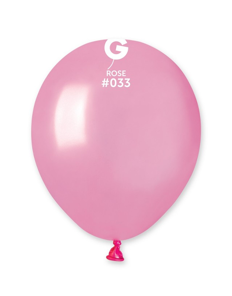 5in Gemar Metallic Rose Balloons 100ct #033 - Joker Party Supply