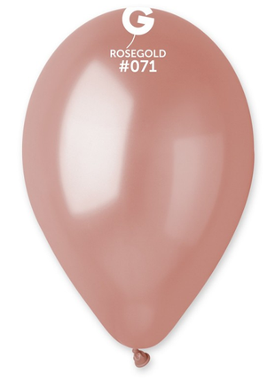 12in Gemar Metallic Rose Gold Balloons 50ct #071 - Joker Party Supply