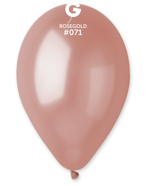 12in Gemar Metallic Rose Gold Balloons 50ct #071 - Joker Party Supply