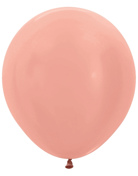 18in Sempertex Metallic Rose Gold 25ct - Joker Party Supply